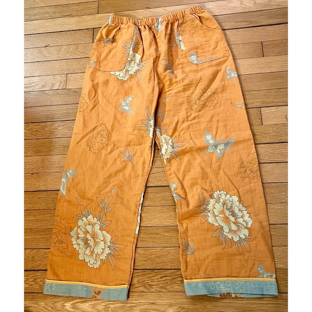 Chinese Floral Set Womens Top Pants Size L/XL - Picture 2 of 9